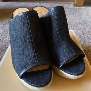 Dark Denim Wedges/Mules
